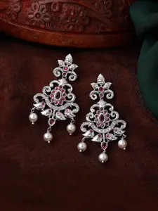 Estele Silver-Plated Floral Drop Earrings