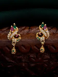 Estele Peacock Shaped Drop Earrings