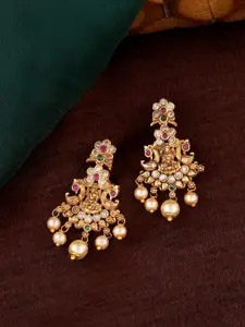 Estele Peacock Shaped Drop Earrings