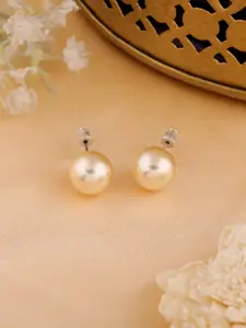 Estele Silver-Plated Circular Studs Earrings