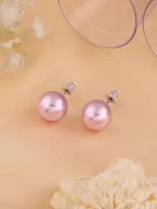 Estele Silver-Plated Circular Studs Earrings