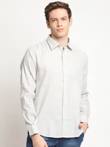 DEVOILER Men Grey Standard Casual Shirt