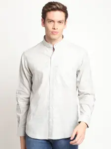 DEVOILER Men Grey Standard Casual Shirt