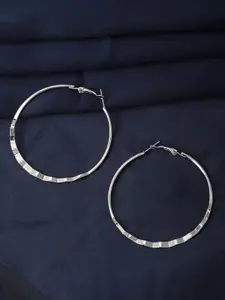 AccessHer Silver-Plated Circular Hoop Earrings