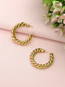AccessHer Gold-Plated Circular Half Hoop Earrings