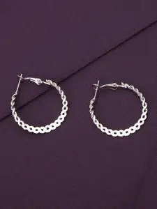 AccessHer Silver-Plated Circular Hoop Earrings