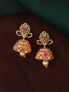 Estele Gold-Plated Dome Shaped Jhumkas Earrings
