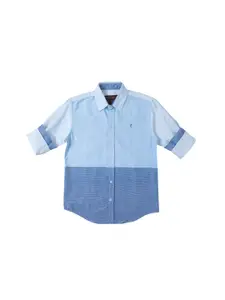 Gini and Jony Boys Blue Regular Fit Printed Casual Shirt