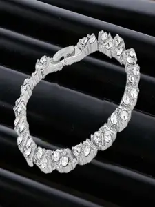 Mahi Women Crystals Rhodium-Plated Link Bracelet