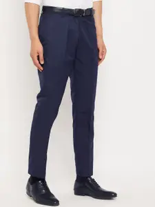 VEI SASTRE Men Smart Slim Fit Pleated Trousers