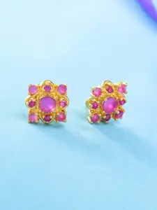 Voylla Floral Gold Plated Studs Earrings