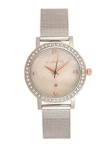 GIORDANO Women Embellished Dial Textured Straps Analogue Watch