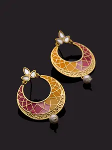 Voylla Gold-Plated Contemporary Chandbalis Earrings
