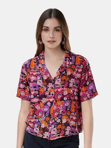 The Souled Store Women Pink Printed Casual Shirt