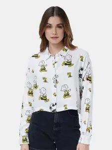 The Souled Store Women Boxy Printed Casual Shirt