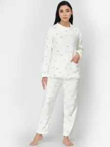 KLOTTHE Abstract Printed Woolen Night suit