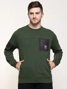 Club York Men Green Cotton Sweatshirt