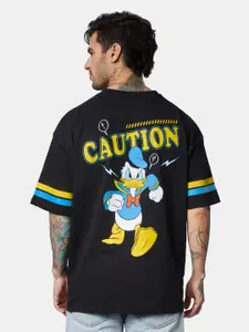 The Souled Store Men Donald Duck Printed Drop-Shoulder Sleeves Oversized T-Shirt