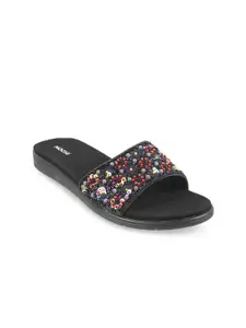 Mochi Women Embellished Open Toe Flats