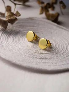 MANNASH Gold Plated Circular Studs Earrings