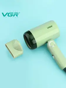VGR V-421 Professional 1200W DC Motor 2 Speed Settings Foldable Hair Dryer - Green
