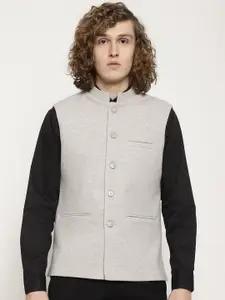 METTLE Men Mandarin Collar Nehru Jacket