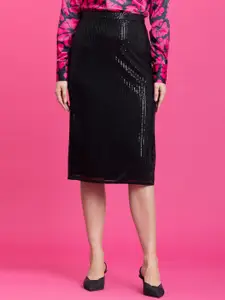 FableStreet Sequinned Pencil Skirt