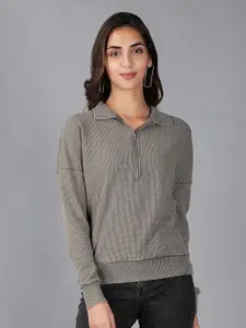 Nimble Women Polo Collar Drop-Shoulder Sleeves T-shirt