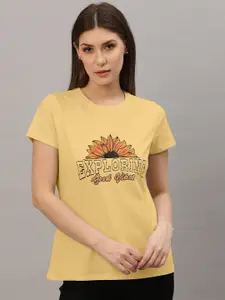 Nimble Women Typography Printed Cotton T-shirt