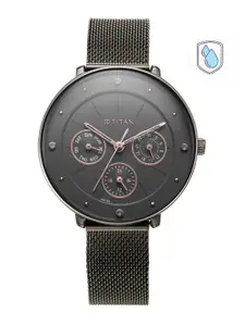 Titan Women Brass Dial & Stainless Steel Bracelet Style Straps Analogue Watch 2651QM01