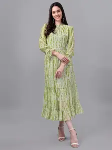 Masakali.Co Tie and Dye Dyed Georgette A-Line Midi Dress