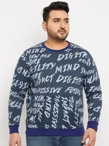 bigbanana Men Plus Size Typography Printed Sweatshirt
