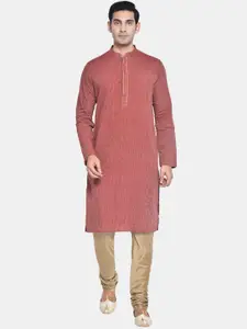 KISAH Men Striped Kurta With Churidar
