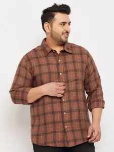 bigbanana Men Plus Size Tartan Checks Checked Casual Shirt
