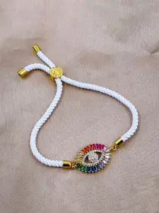 ZIVOM Women Cubic Zirconia Gold Plated Charm Bracelet