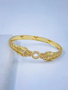 ZIVOM Women Brass Cubic Zirconia Gold-Plated Kada Bracelet