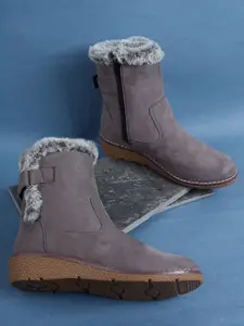 Walkfree Women Faux Fur Trim Winter Boots