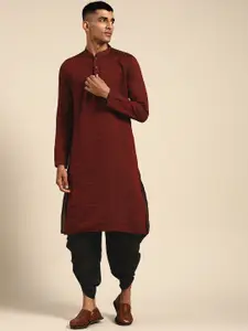 KISAH Men Textured Regular Fit Ethnic Motifs Kurta