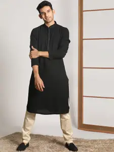 Manyavar Men Black Kurta with Churidar