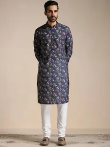 Manyavar Men Floral Printed Kurta