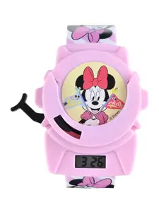 Disney Girls Minnie Printed Dial Digital Multi Function Automatic Disc Shooter Watch