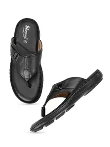 SHENCES Men Leather Comfort Sandals