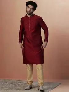 Manyavar Men Full Sleeves Kurta With Churidar