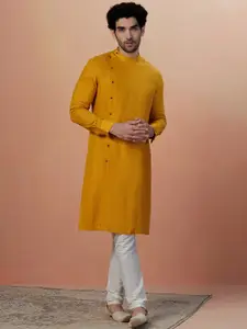 Manyavar Men Embroidered Linen Kurta