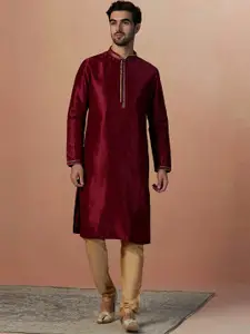 Manyavar Men Mandarin Collar Kurta with Churidar