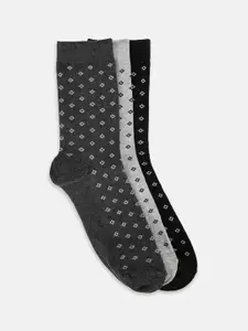BYFORD by Pantaloons Men Pack Of 3 Patterned Calf-Length Socks