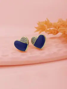 Carlton London Heart Shaped Studs Earrings