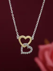 Carlton London Brass Rhodium-Plated Necklace