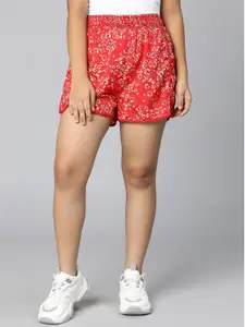 Oxolloxo Girls Floral Printed Loose Fit Shorts