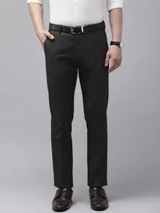 Arrow Men Checked Tailored Fit Mid Rise Flat Front Formal Trousers